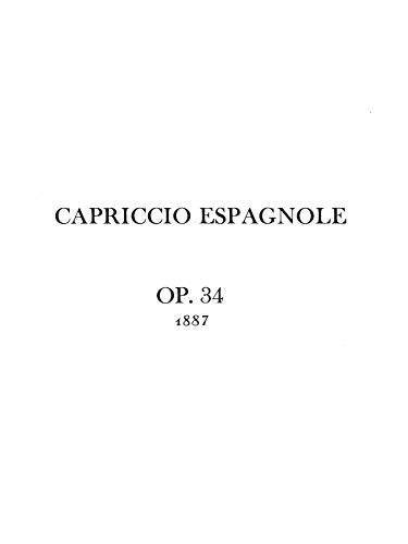 Capriccio Espagnole Piano Duet (Kalmus Edition),Used