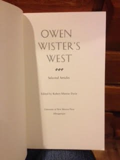 Owen Wister's West, Selected Articles,Used