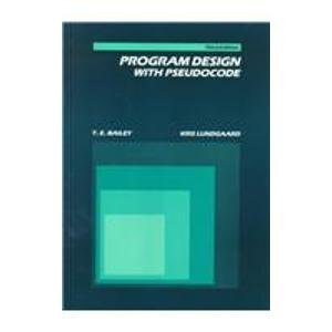 Program Design With Pseudocode (Computer Program Language),Used
