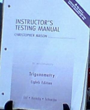 Instructor'S Testing Manual For Trigonometry,New