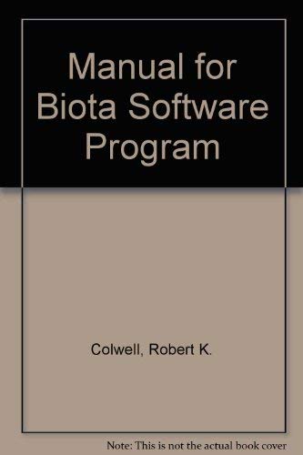 Biota: The Biodiversity Database Manager,Used