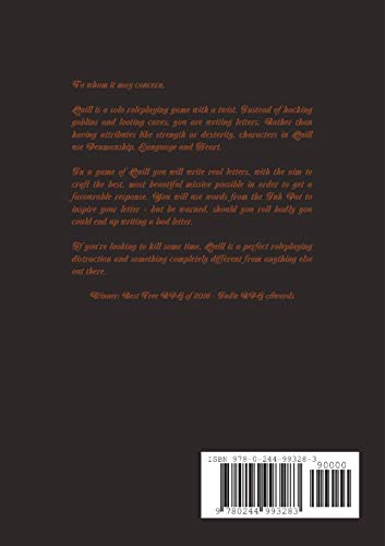 Quill: A LetterWriting Roleplaying Game for a Single Player,Used