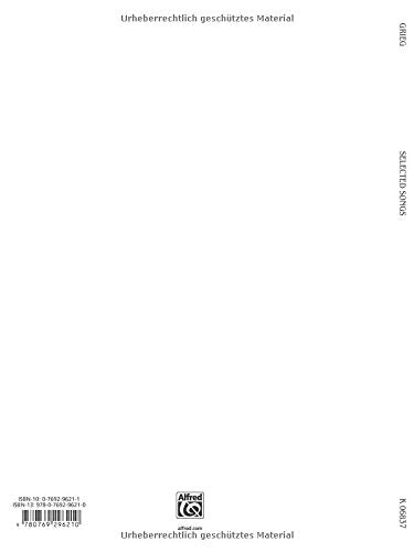Selected Songs for High Voice: 36 Songs, Kalmus Edition (German Edition),Used