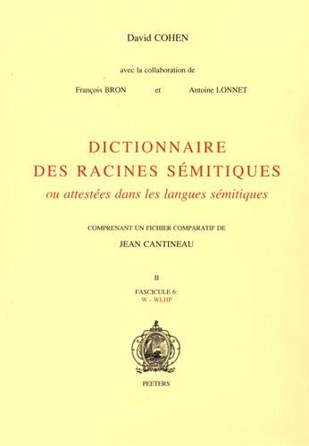 Dictionnaire des racines semitiques ou attestees dans les langues semitiques, comprenant un fichier comparatif de Jean Cantineau,Used