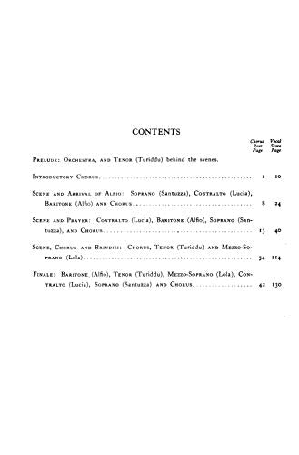 Cavalleria Rusticana: Italian, English Language Edition, Chorus Parts (Kalmus Edition) (Italian Edition),Used