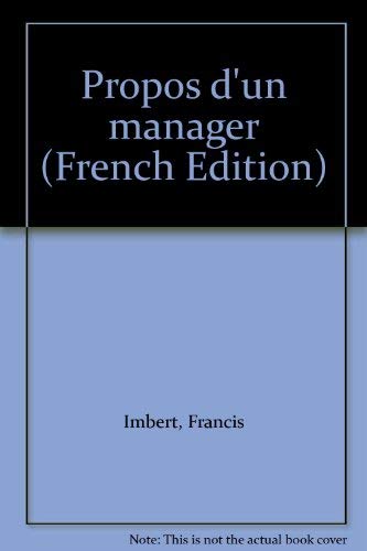 Propos d'un manager,Used