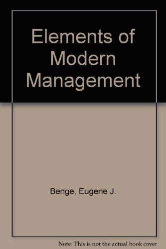 Elements of modern management,Used