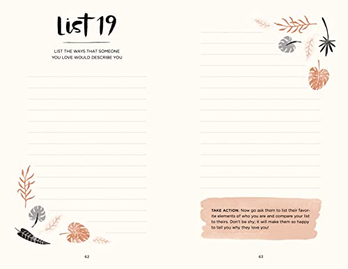 52 Lists for Happiness: Weekly Journaling Inspiration for Positivity, Balance, and Joy (A Guided Self Love Journal with Prompts,New