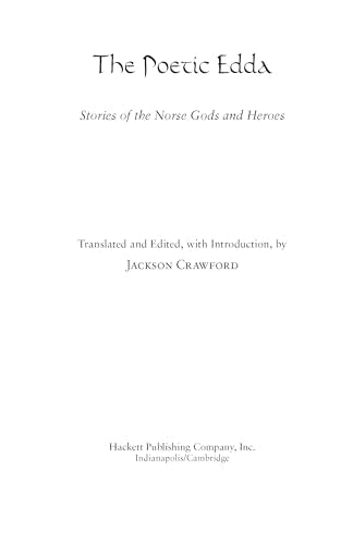 The Poetic Edda: Stories of the Norse Gods and Heroes (Hackett Classics),New