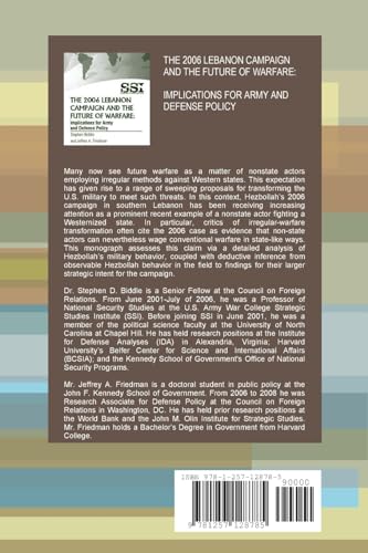 The 2006 Lebanon Campaign and the Future of Warfare: Implications for Army and Defense Policy,Used