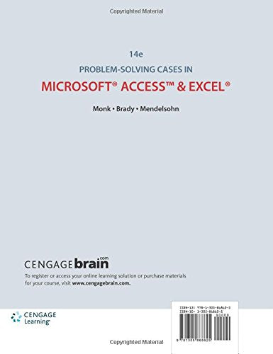 Problem Solving Cases In Microsoft Access and Excel,Used