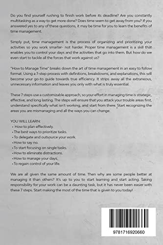 How to Manage Time: 7 Easy Steps to Master Time Management, Project Planning, Prioritization, Delegation & Outsourcing,Used