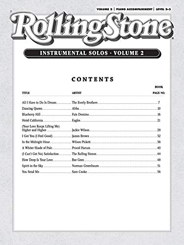 Selections from Rolling Stone Magazine's 500 Greatest Songs of All Time (Instrumental Solos for Strings), Vol 2: Violin, Book & ,Used