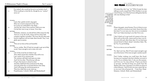 A Midsummer Night's Dream, No Fear Shakespeare SidebySide Plain English,New