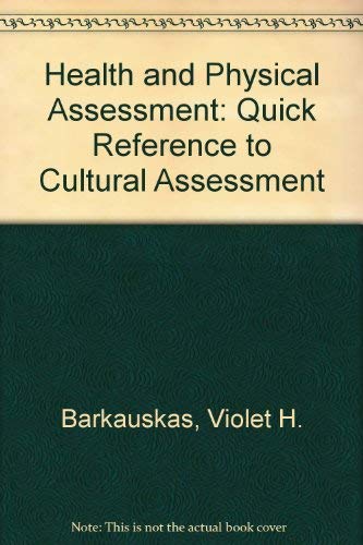 Quick Reference to Cultural Assessment,Used