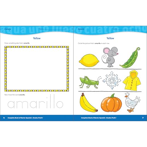 Complete Book Of Starter Spanish Workbook For Kids, Prekgrade 1 Spanish Learning, Basic Spanish Vocabulary, Colors, Shapes, Alp,Used
