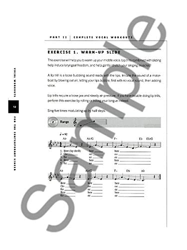 Vocal Workouts For The Contemporary Singer Book/Online Audio,New