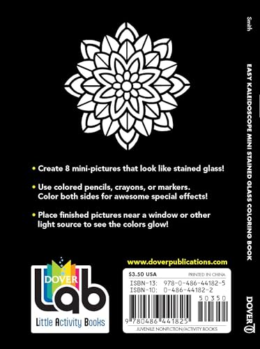 Dover Easy Kaleidoscope Stained Glass Coloring Book (Dover Little Activity Books: Art & Desig),Used
