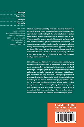 Plato: Theaetetus and Sophist (Cambridge Texts in the History of Philosophy),Used