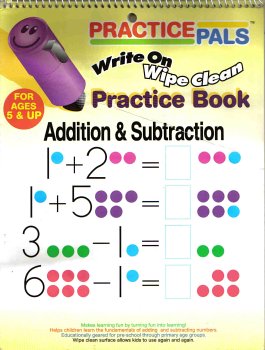 Practice Pals: Write On Wipe Clean Practice Book (Addition and Subtraction),Used