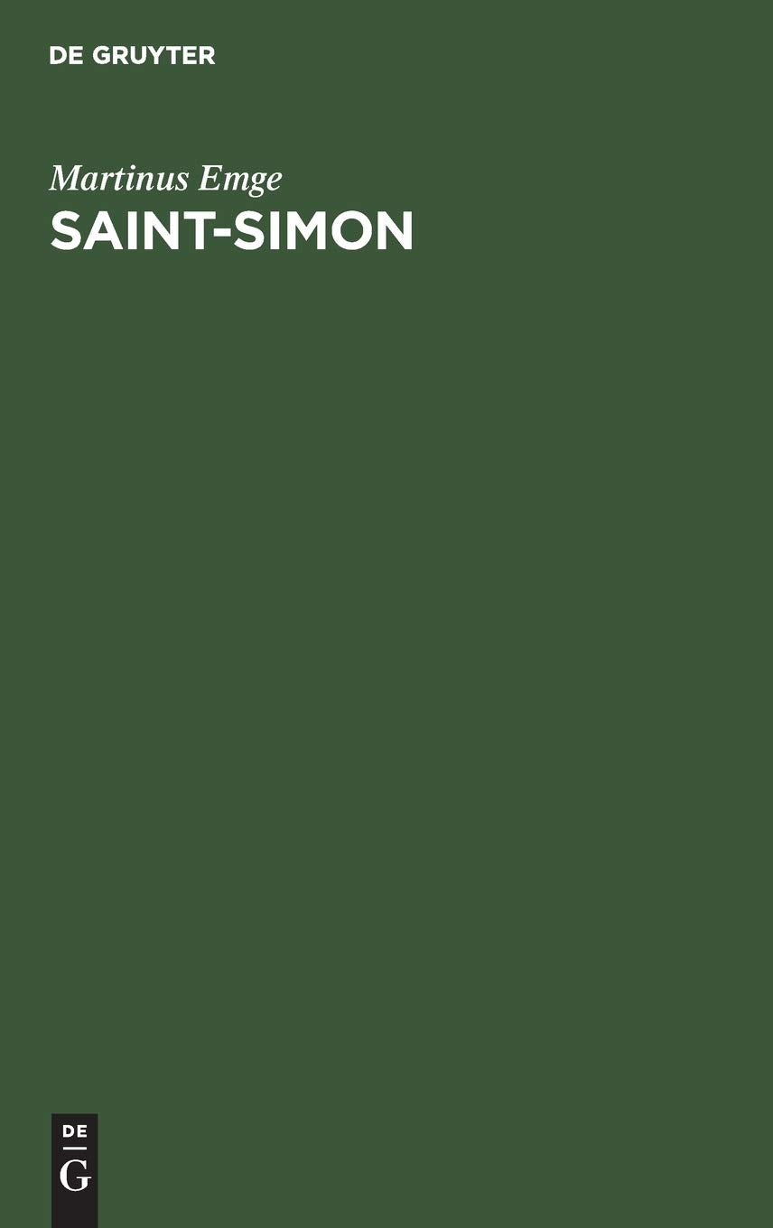 Saintsimon: Einfhrung In Ein Leben Und Werk, Eine Schule, Sekte Und Wirkungsgeschichte (German Edition),Used