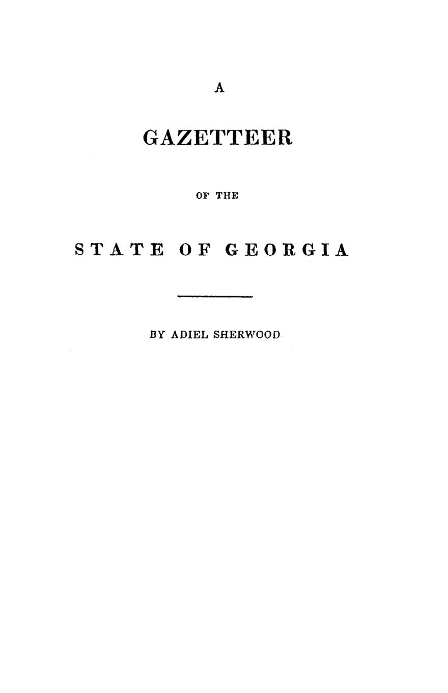 Gazetteer Of The State Of Georgia,Used