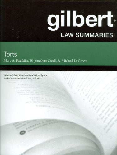 Gilbert Law Summaries On Torts, 24Th Edition,New