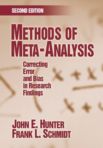 Methods of MetaAnalysis: Correcting Error and Bias in Research Findings,Used