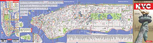 StreetSmart NYC Top 10 Map by VanDam  Laminated pocket size NYC Street & Souvenir Map of Manhattan, NY with 3D Skyline Poster a,Used