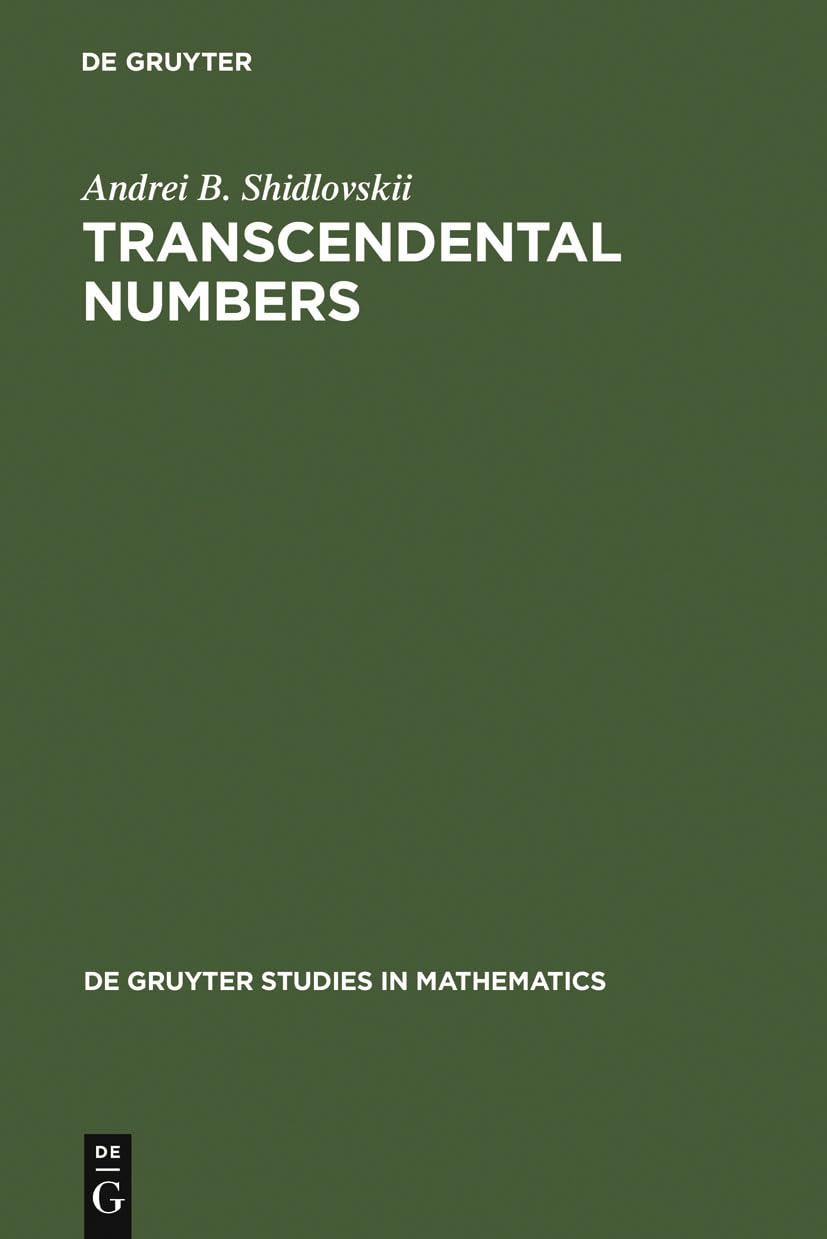 Transcendental Numbers (Studies in Mathematics, Vol 12) (de Gruyter Studies in Mathematics),Used
