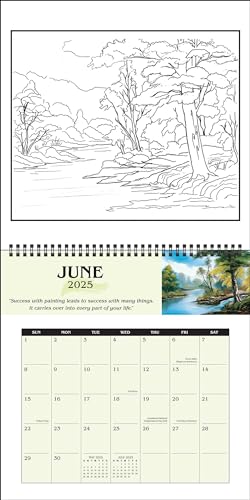 Bob Ross 2025 Coloring Wall Calendar,Used