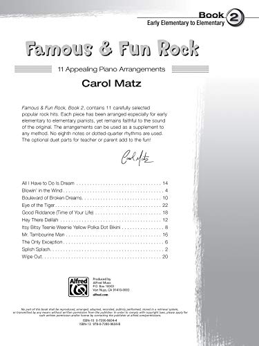 Famous & Fun Rock, Bk 2: 11 Appealing Piano Arrangements (Famous & Fun, Bk 2),Used