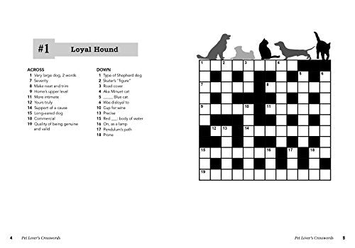 Pet Lovers Crosswords: 100 Fun Crosswords For Anyone Who Loves Cats And Dogs,Used