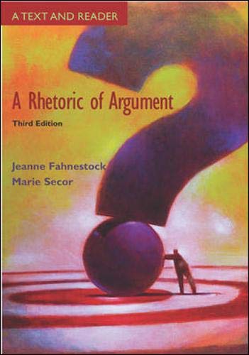 A Rhetoric Of Argument: Text And Reader,New
