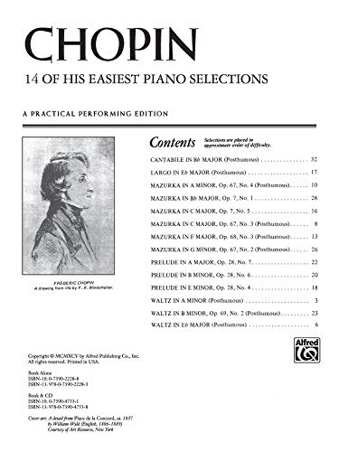 Chopin  14 of His Easiest Piano Selections: A Practical Performing Edition (Alfred Masterwork Edition),New