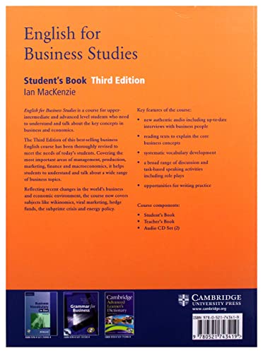 English for Business Studies Student's Book: A Course for Business Studies and Economics Students,New