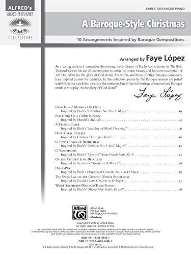 A BaroqueStyle Christmas: 10 Arrangements Inspired by Baroque Compositions (Sacred Performer Collections),Used