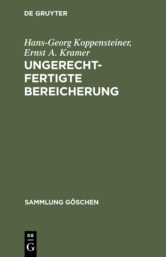 Ungerechtfertigte Bereicherung (Sammlung Gschen, 2850) (German Edition),Used