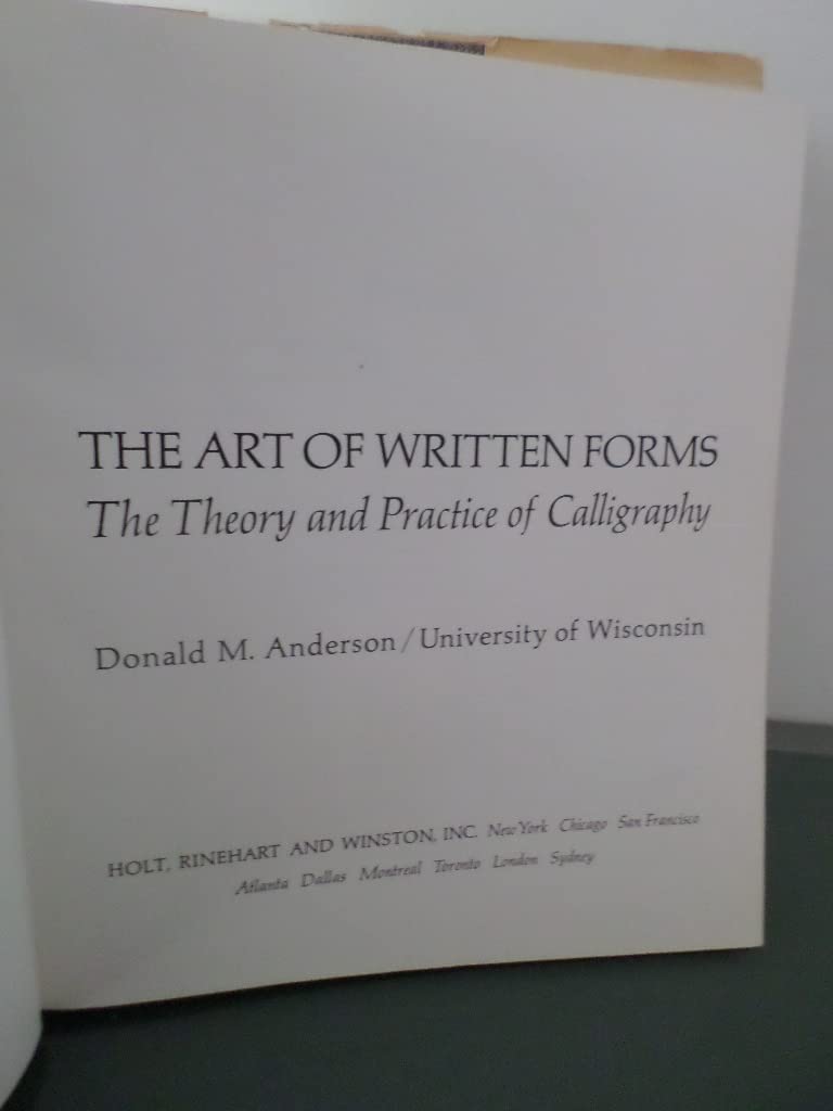 The art of written forms:The theory and practice of calligraphy,New