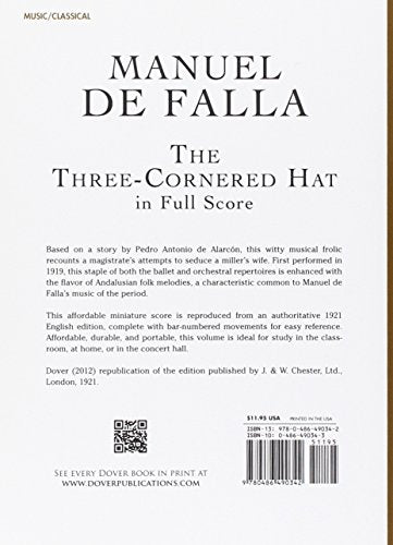 The ThreeCornered Hat in Full Score (Dover Miniature Scores: Orchestral),Used