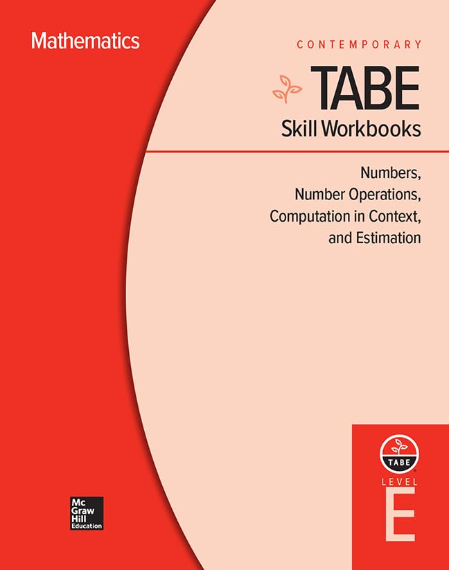 TABE Skill Workbooks Level E: Numbers, Number Operations, Computation in Context, and Estimation (10 copies) (Achieving TABE Suc,Used