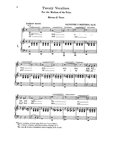 Twenty Elementary and Progressive Vocalises, Op. 15: Medium Voice (Kalmus Edition),Used