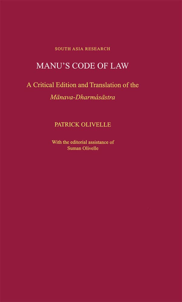 Manu's Code of Law: A Critical Edition and Translation of the ManavaDharmasastra (South Asia Research),Used