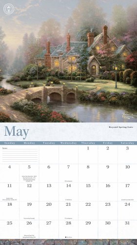 Thomas Kinkade Painter of Light 2014 Deluxe Wall Calendar,Used