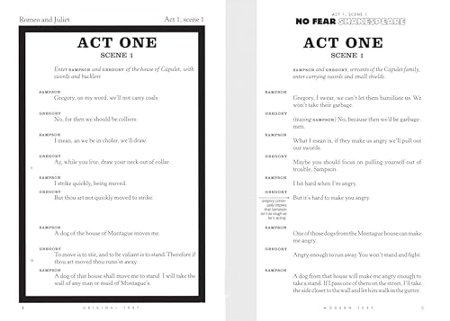 Romeo and Juliet: No Fear Shakespeare SideBySide Plain English,New