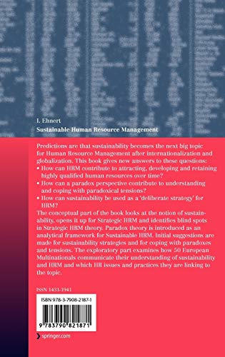 Sustainable Human Resource Management: A conceptual and exploratory analysis from a paradox perspective (Contributions to Manage,Used