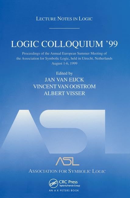 Logic Colloquium '99: Lecture Notes in Logic 17,Used