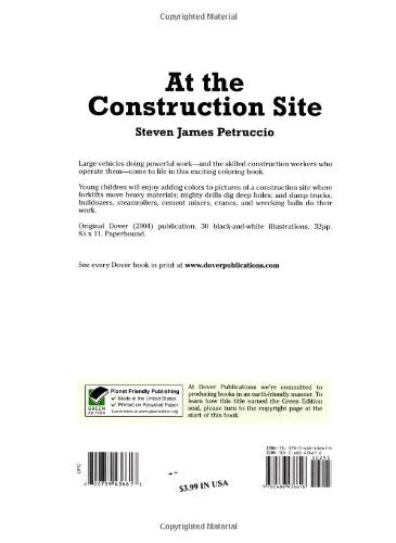 At the Construction Site Coloring Book (Dover Kids Coloring Books),Used