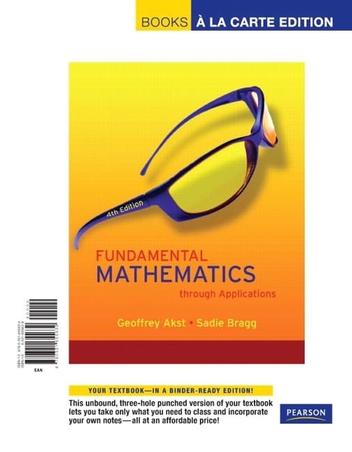 Fundamental Mathematics through Applications,Used