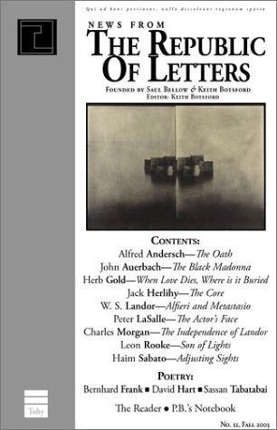 News from the Republic of Letters: No. 12, Fall 2003,Used